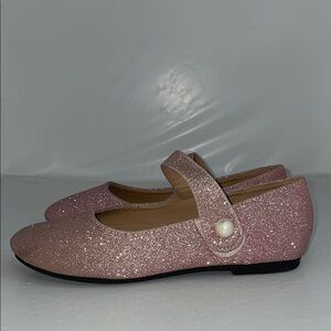 FUNKYMONKEY Mary Jane Dress Shoes Slip on Ballet Flat light pink glitter size 12